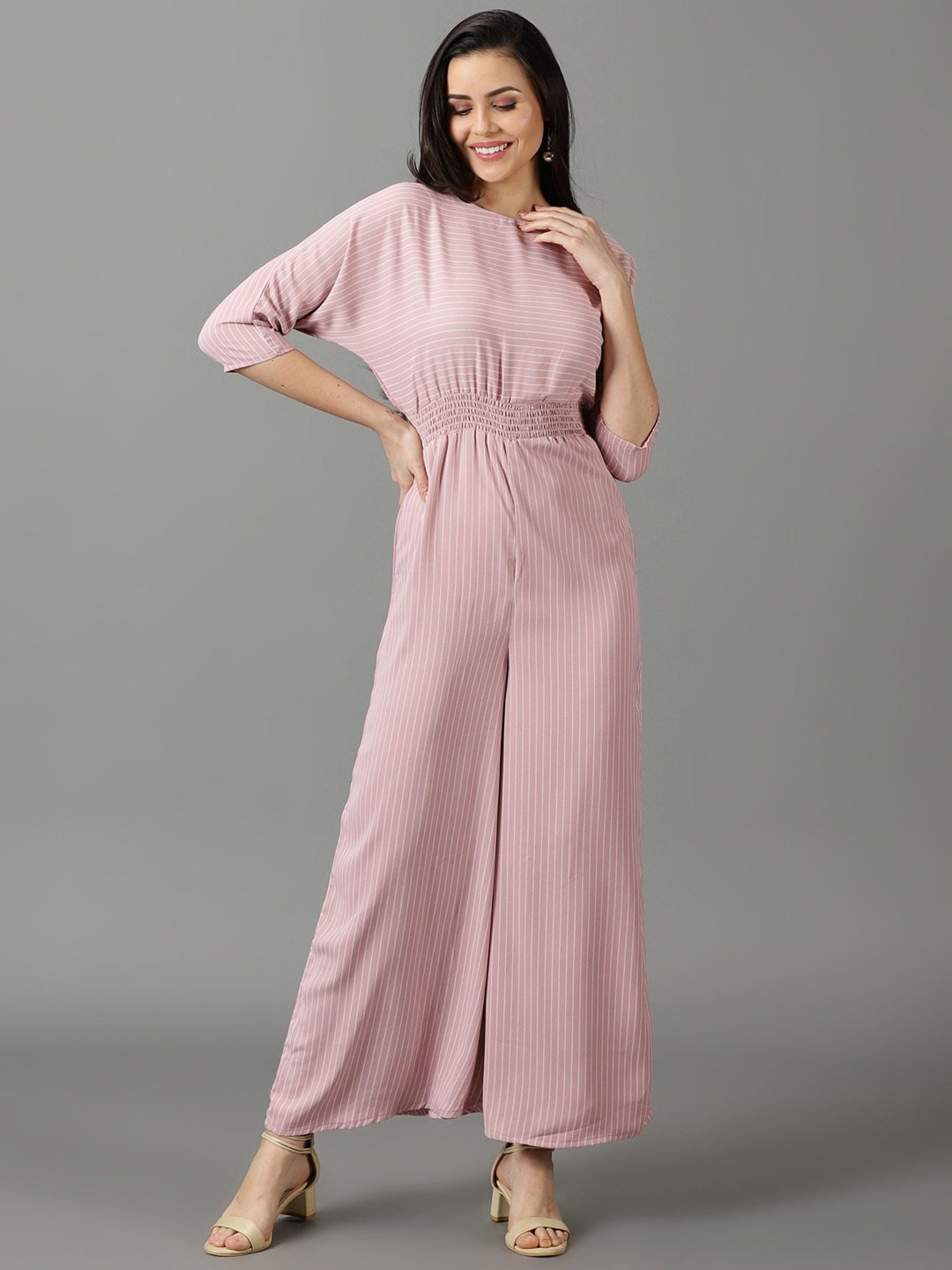 SHOWOFF Pink Striped Jumpsuit