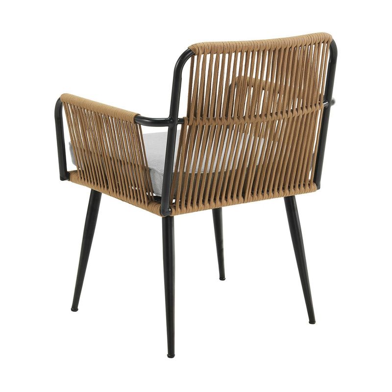 Alburgh 5pc Outdoor Set with Four Rope Chairs & Table - Beige - Alaterre Furniture