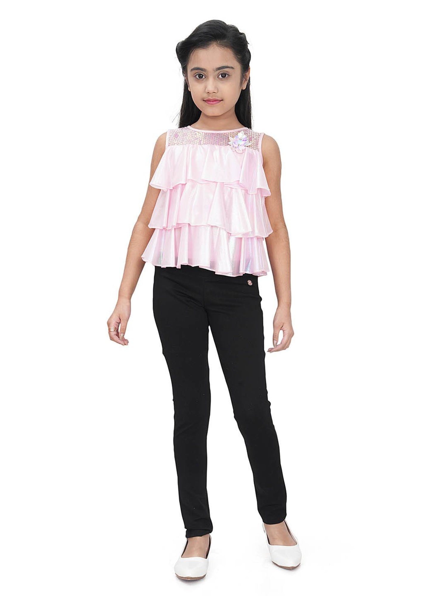 Tiny Girl Pink Embellished Top