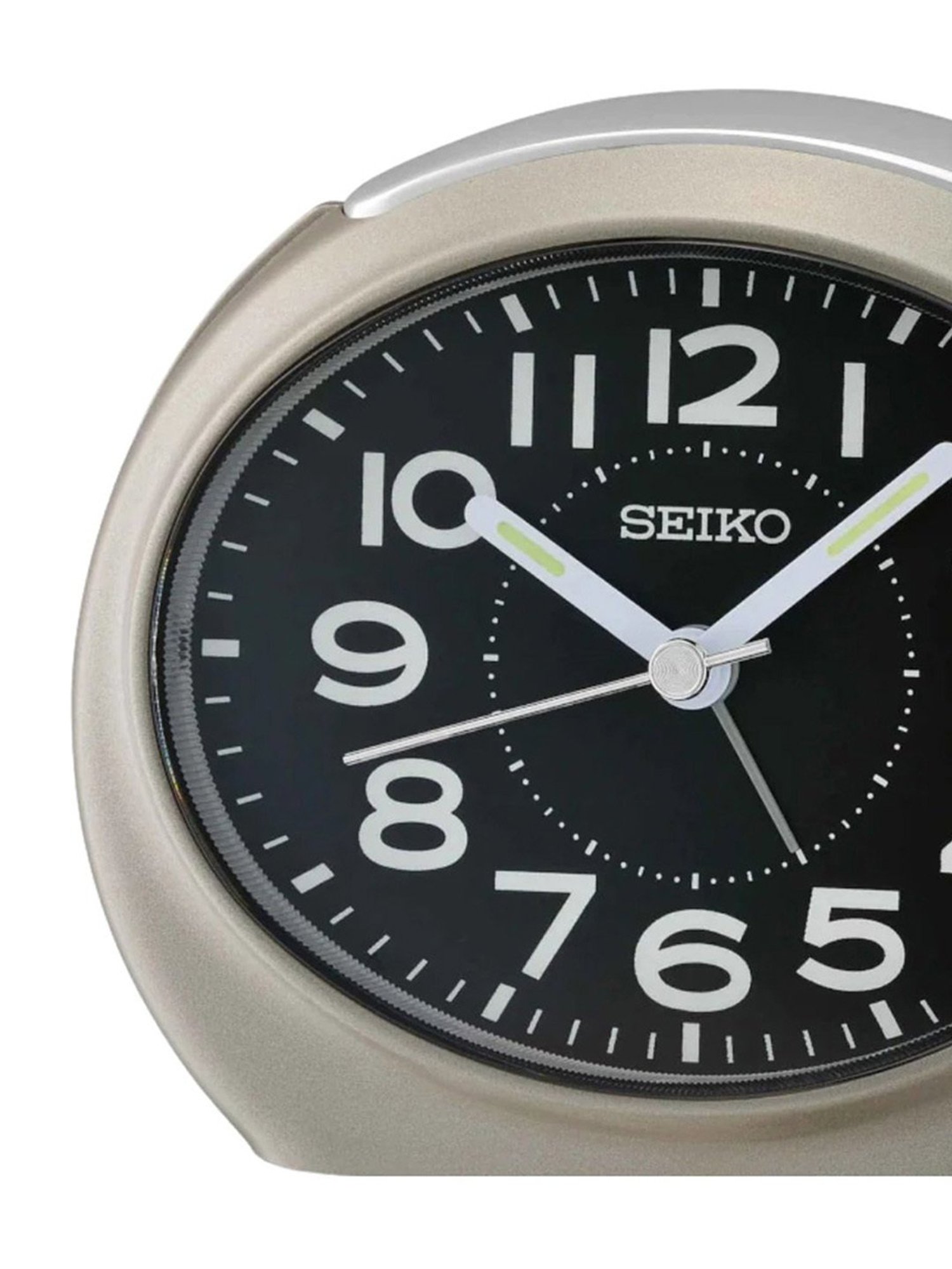 SEIKO elegant black & grey plastic table clock