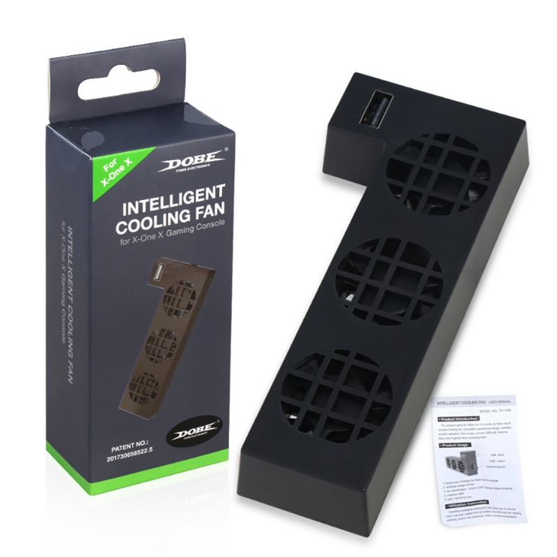 ROME CARE New USB Cooling fan for Xbox One X Console,Cooling System for Xbox One X with 3 Cooling Fans and 2.0 USB Port - Only for Xbox one X-Black