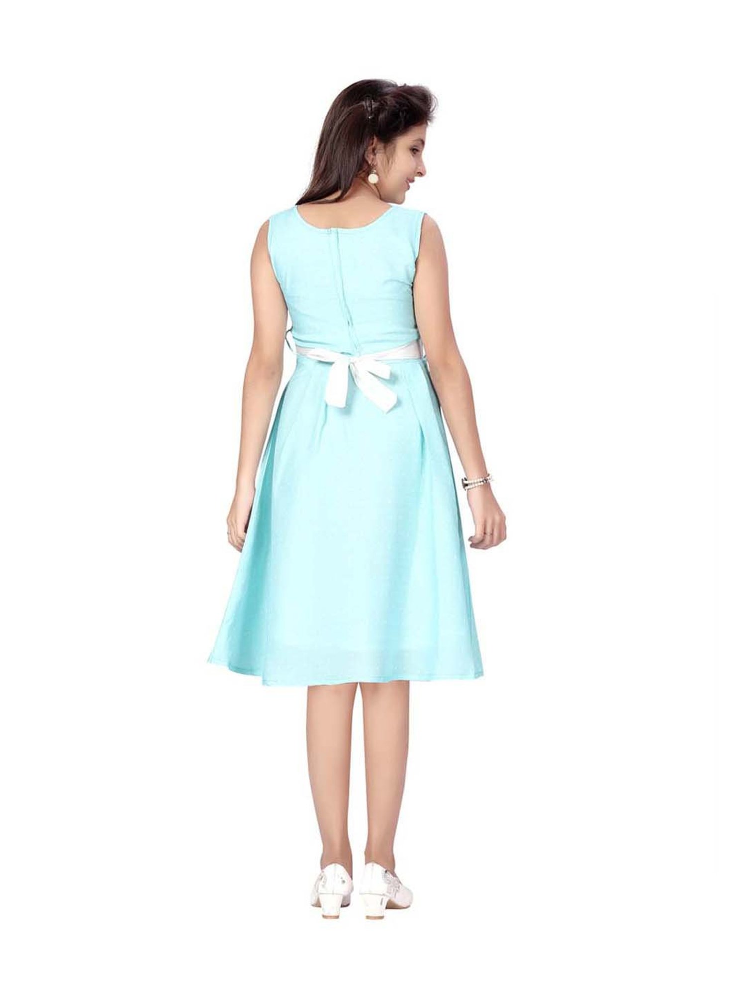 Aarika Kids Turquoise Printed Dress