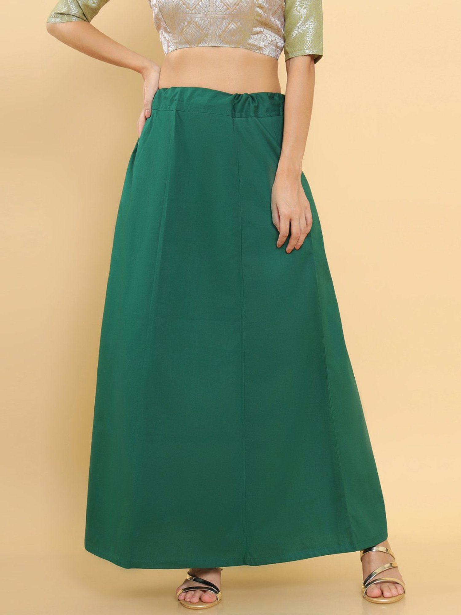 Soch Green Cotton Saree Shapewear