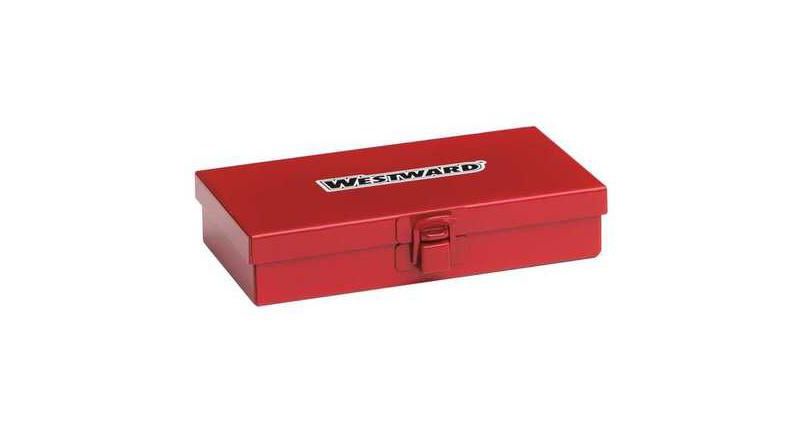 WESTWARD 35XR63 6-1/2"W Red Socket Storage Box, Powder Coated