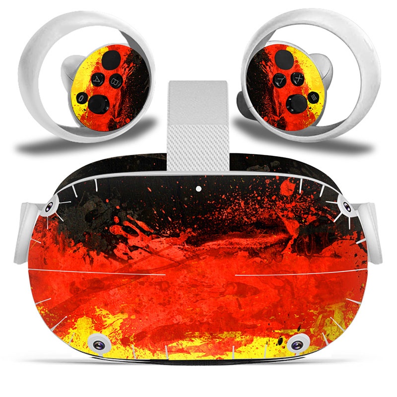 Amify Vinyl Skin Sticker for Oculus Quest 2 VR Headset Controller PVC Decals Cute Cartoon Wrap Cover for Oculus Quest 2 Accessories