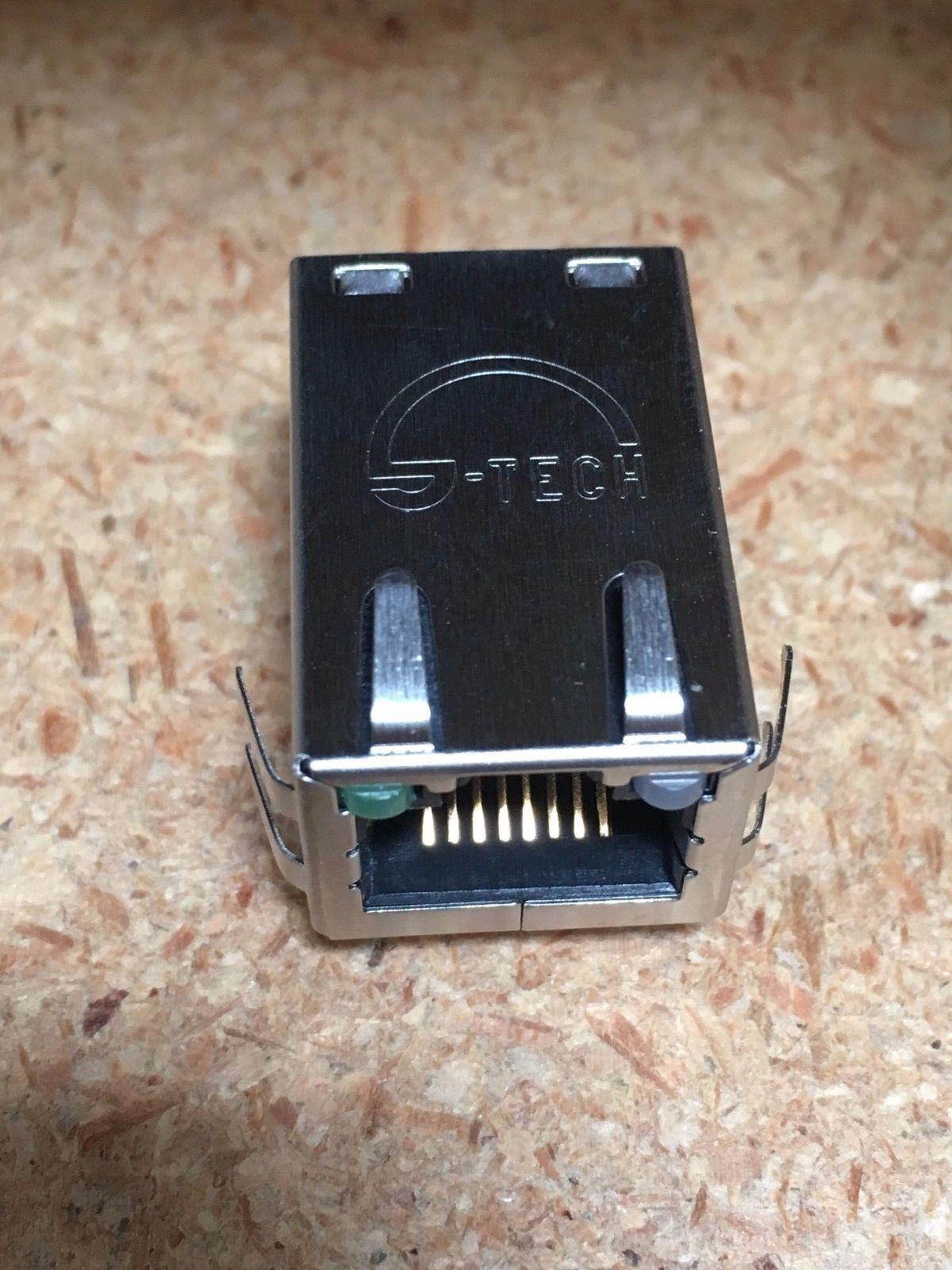 Lot of 20 New S-Tech RJ45 Single Port Shielded Modular Jack with Link Status LED