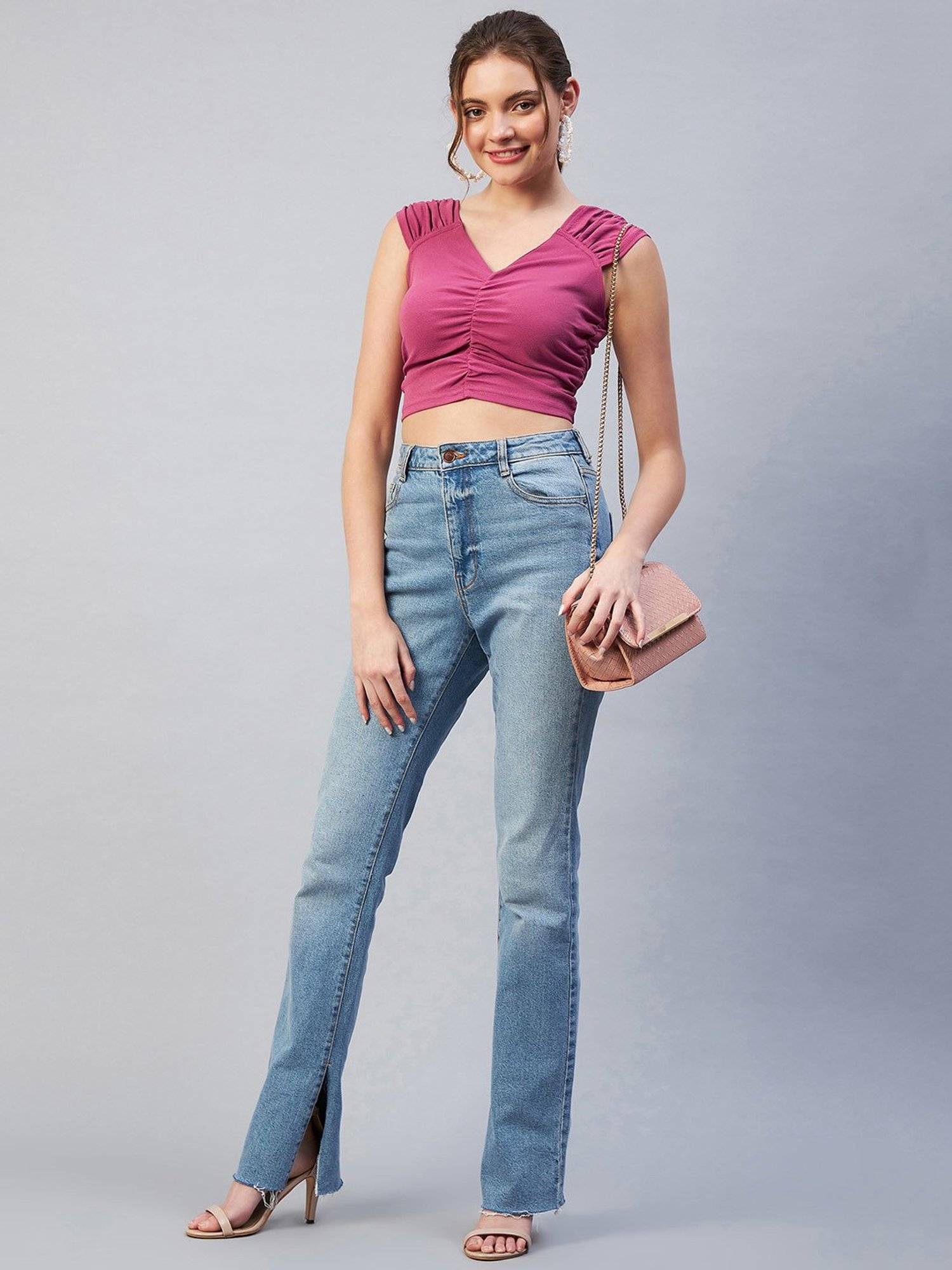 Marie Claire Pink Crop Top