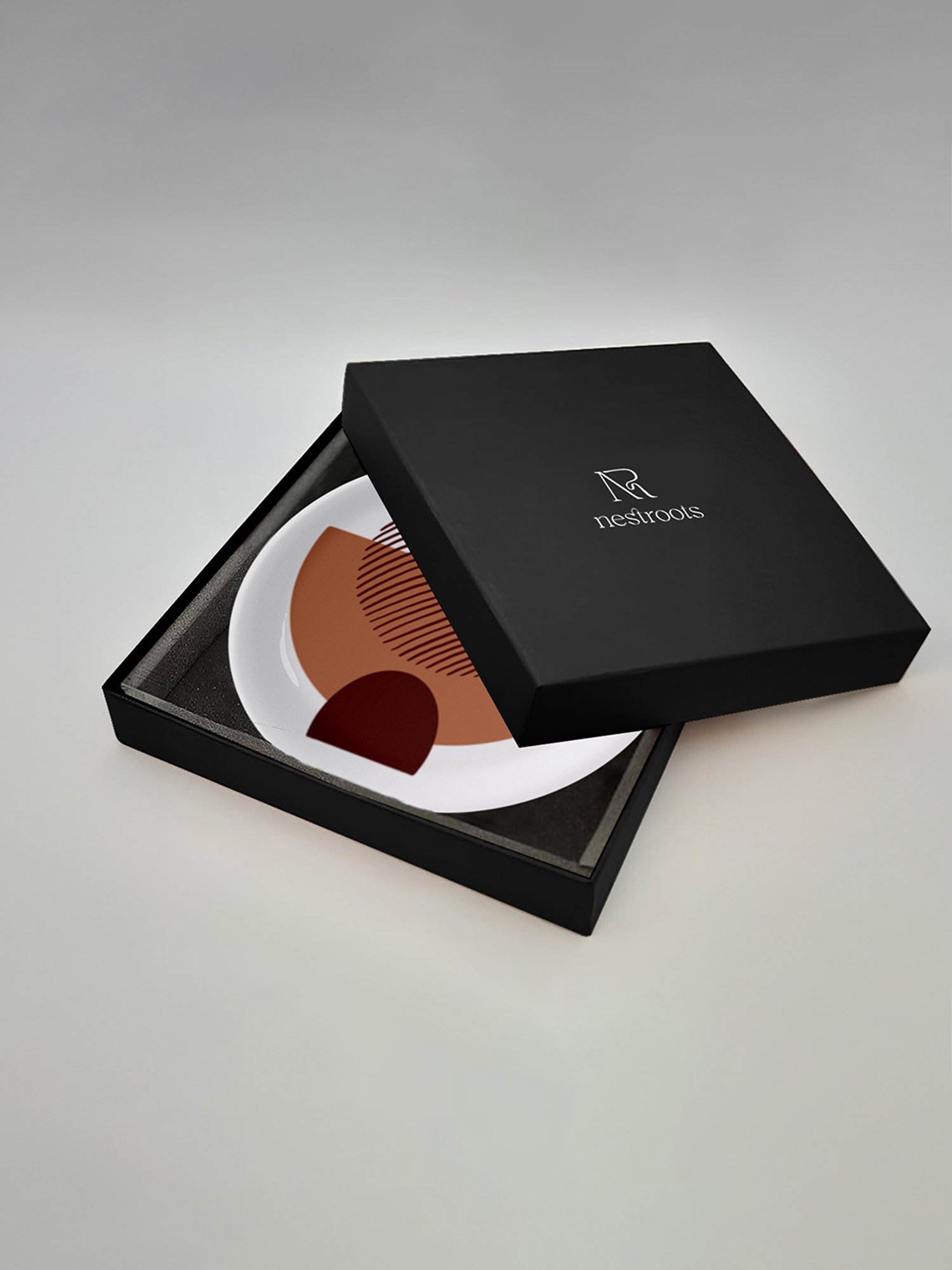 Nestroots Fluid Forms in Sand Tones Peach Porcelain&iquest;Decorative Wall Plate