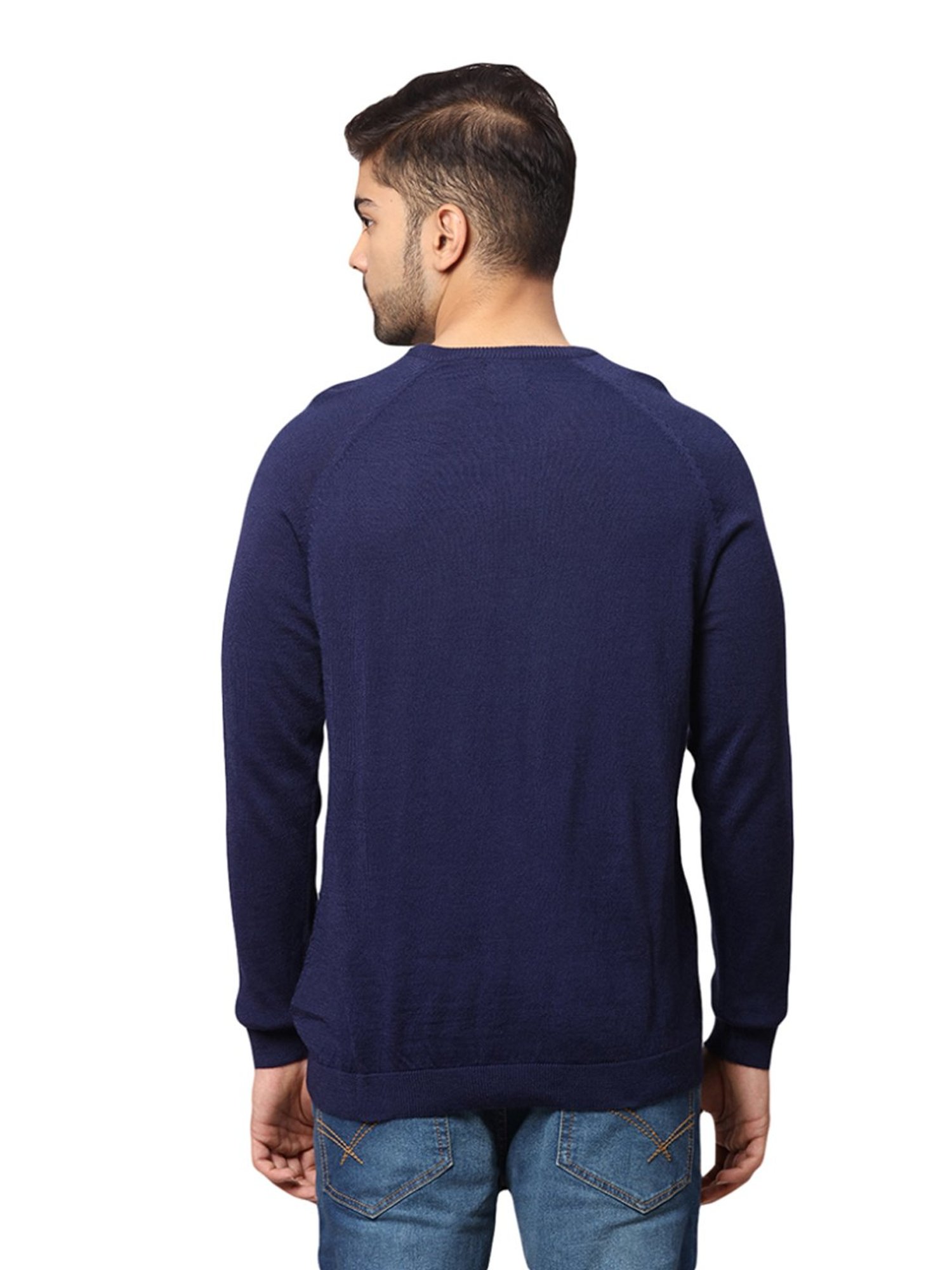 Park Avenue Blue Regular Fit Sweater