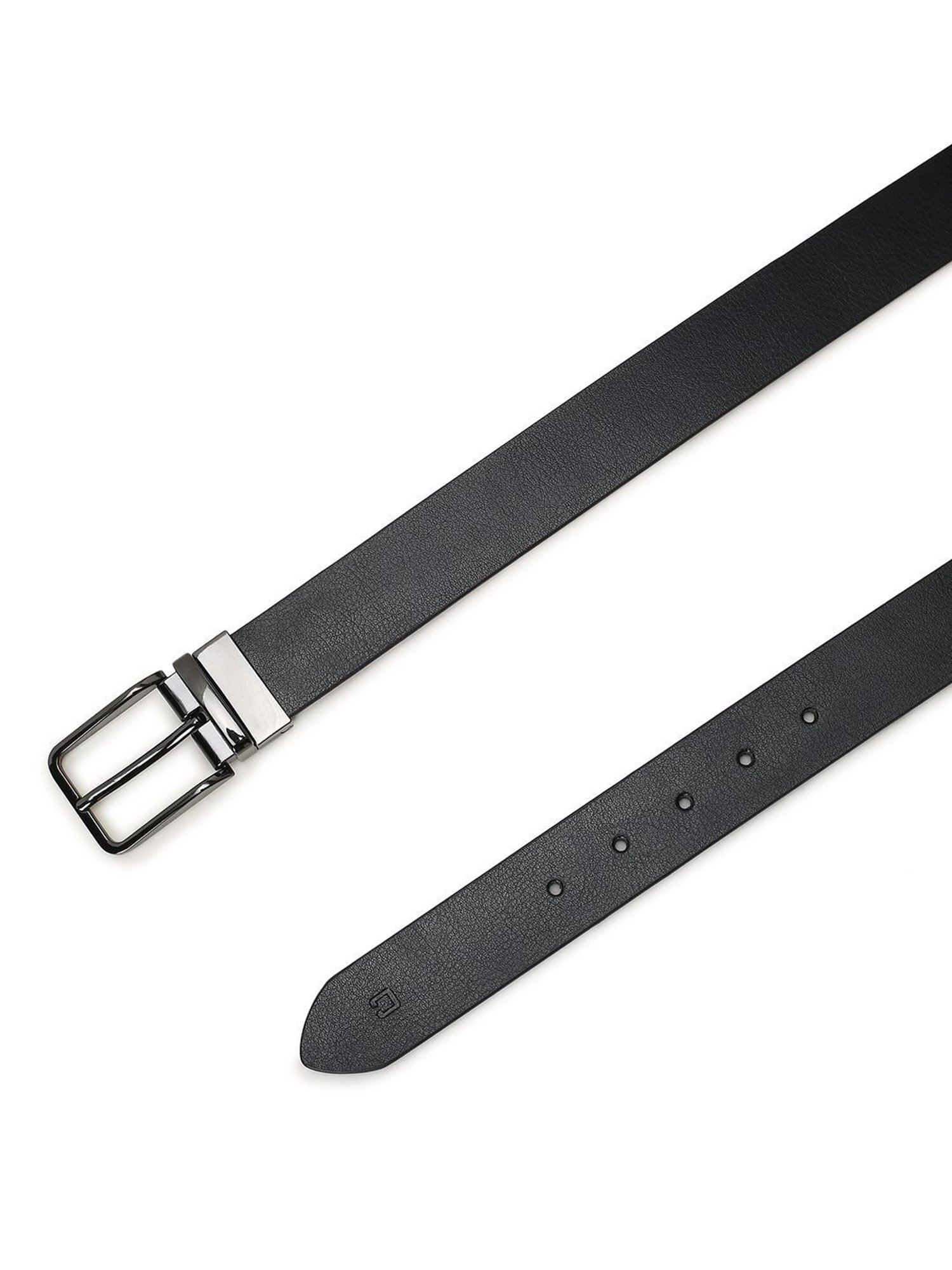 Crusset Black Leather Formal Belt for Men