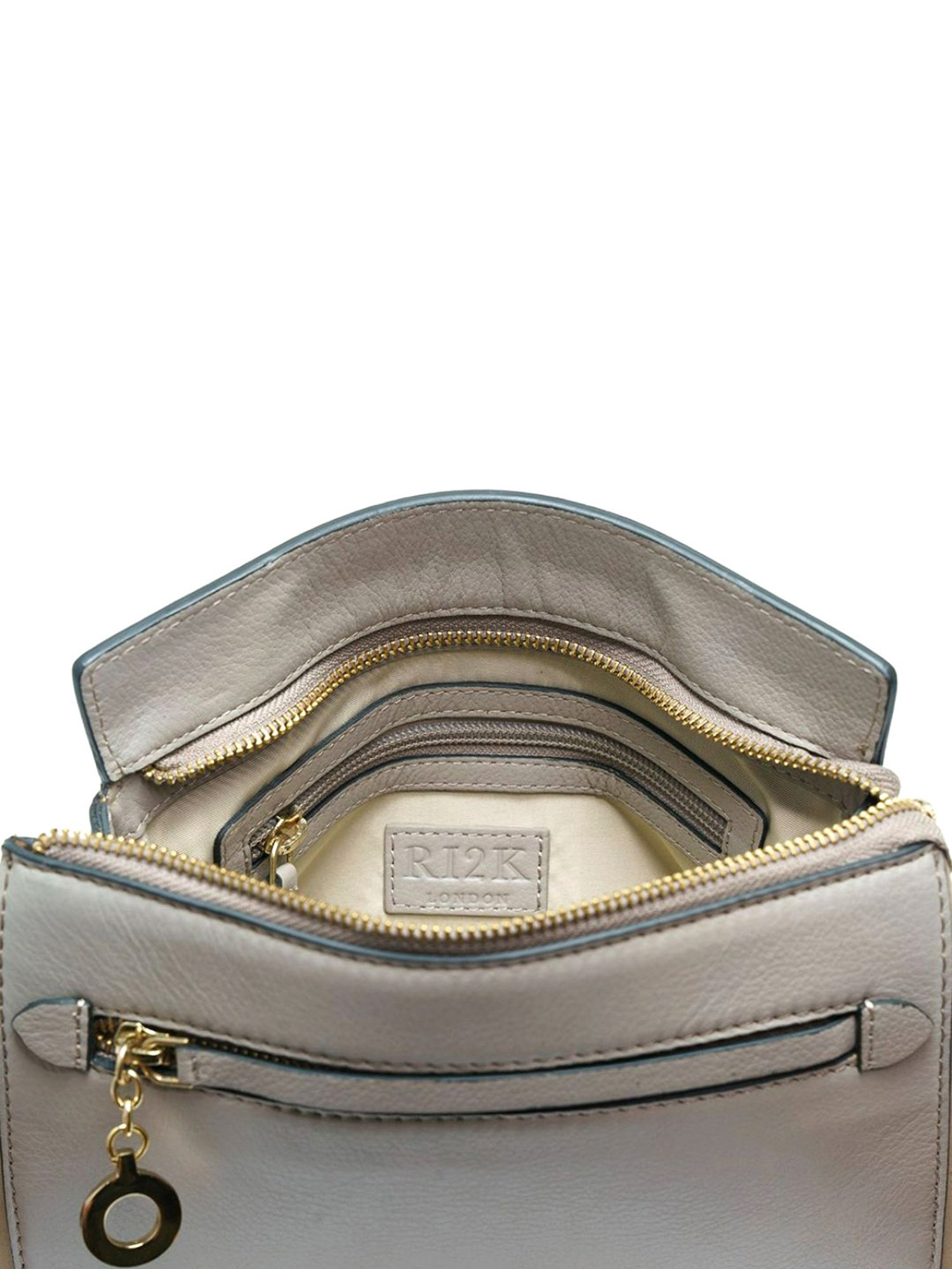RI2K London Grey Leather Small Cross Body Bag
