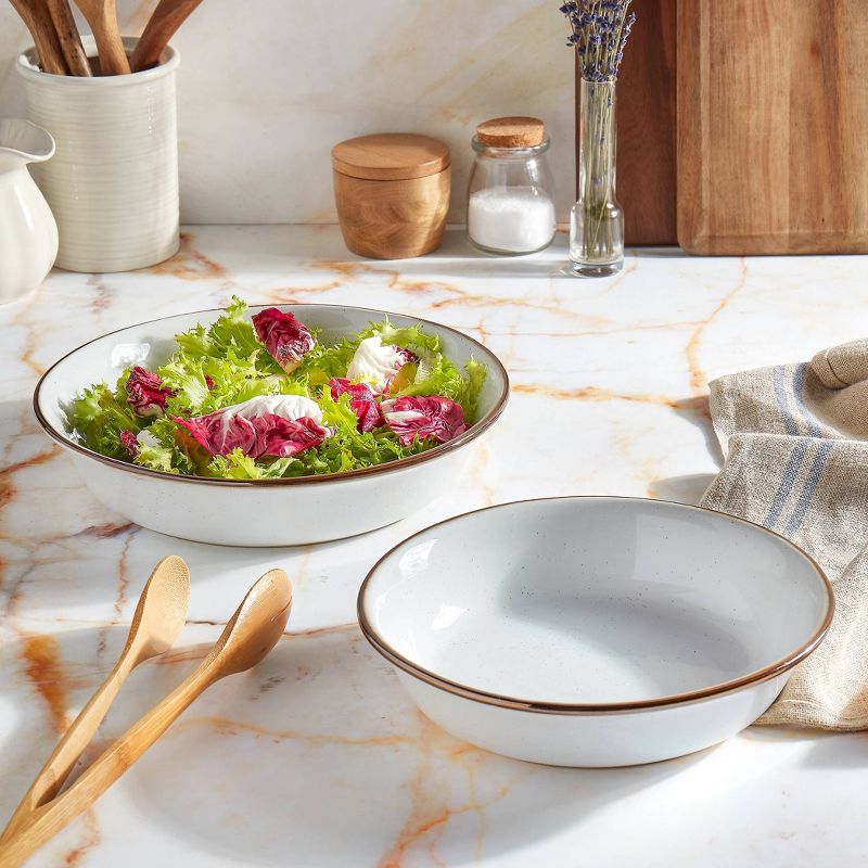 2pc Stoneware Geneva Shallow Nesting Bowls  - Tabletops Gallery