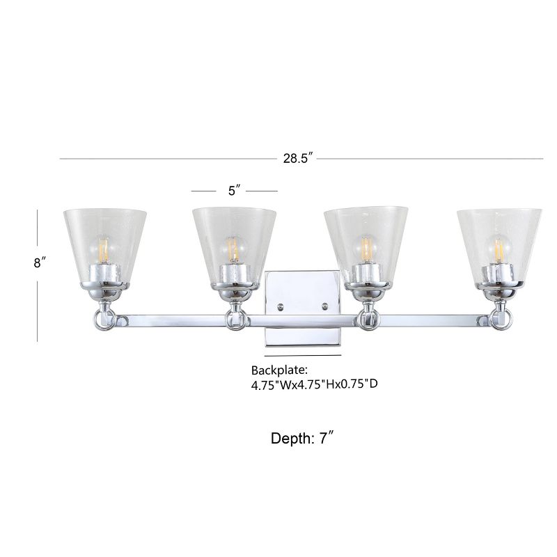 28.5" Metal/Glass Marion Hurricane Vanity Wall Light Chrome - JONATHAN Y