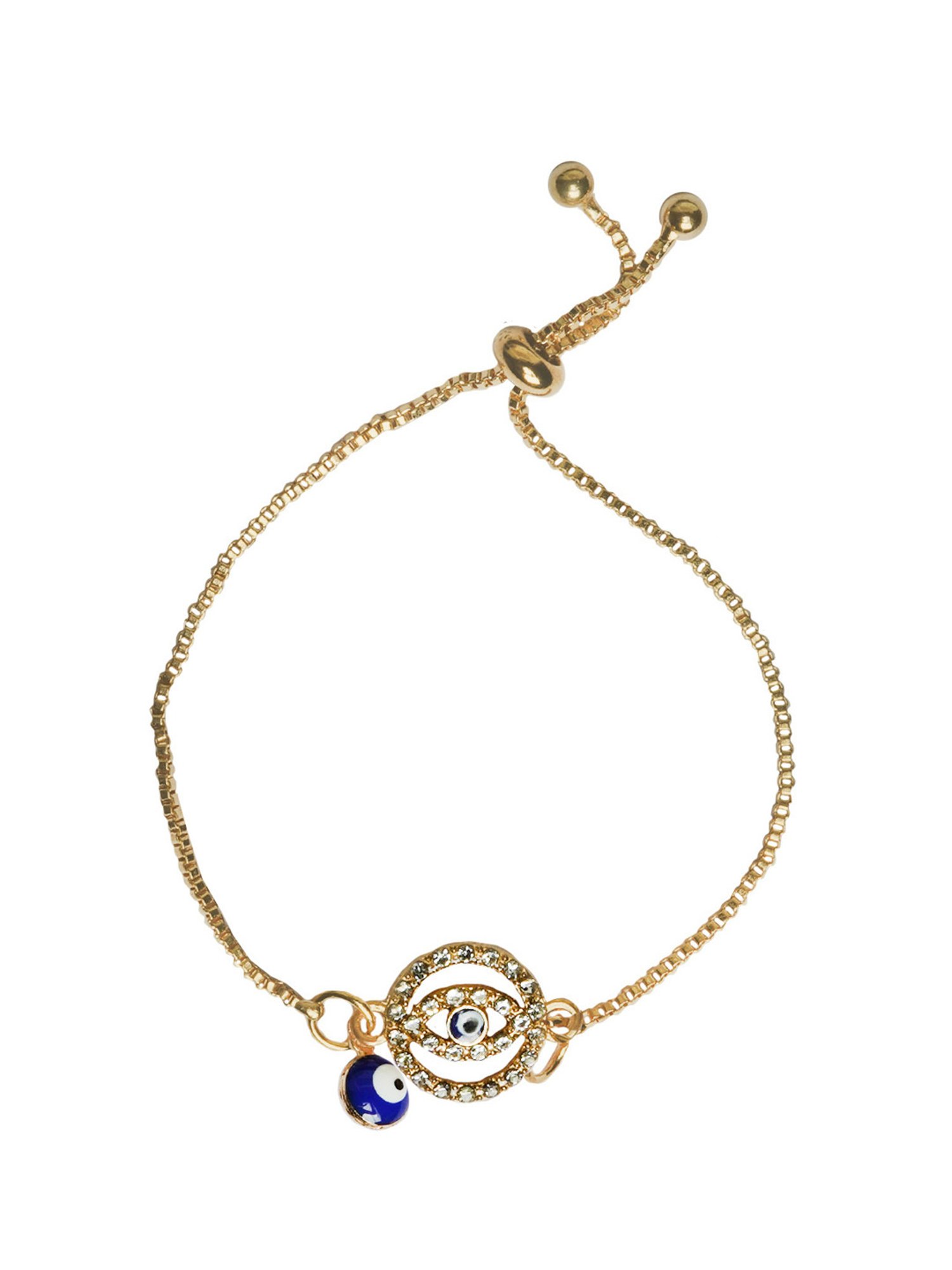 Joker & Witch Evil Eye Blue & White Charms Bracelet