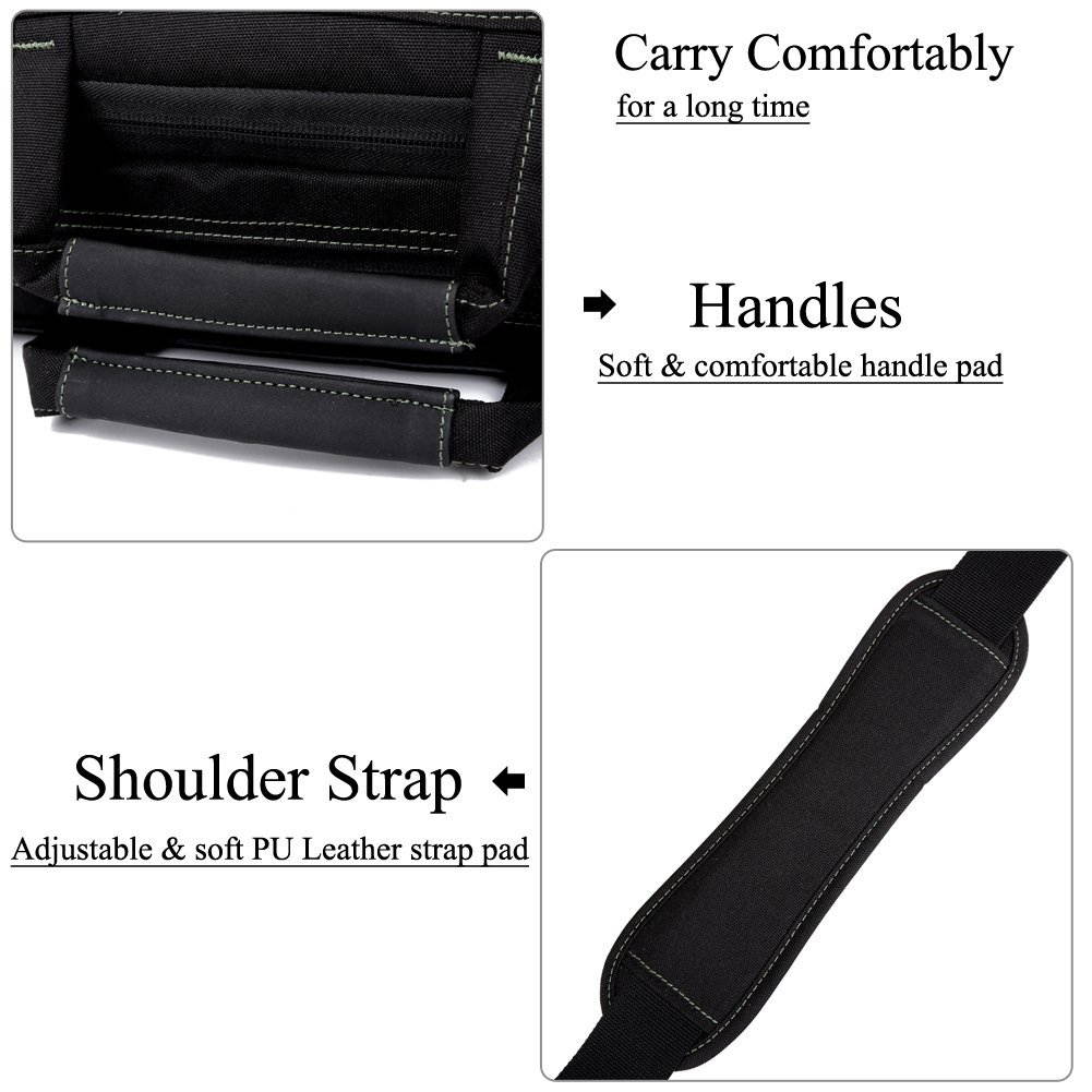 BRINCH 15.6 Inch Nylon Shockproof Carry Laptop Case Messenger Bag For 15 - 15.6 Inch Laptop / Notebook / MacBook / Ultrabook / Chromebook with Shoulder Strap Handles and Various Pockets,Black+Green