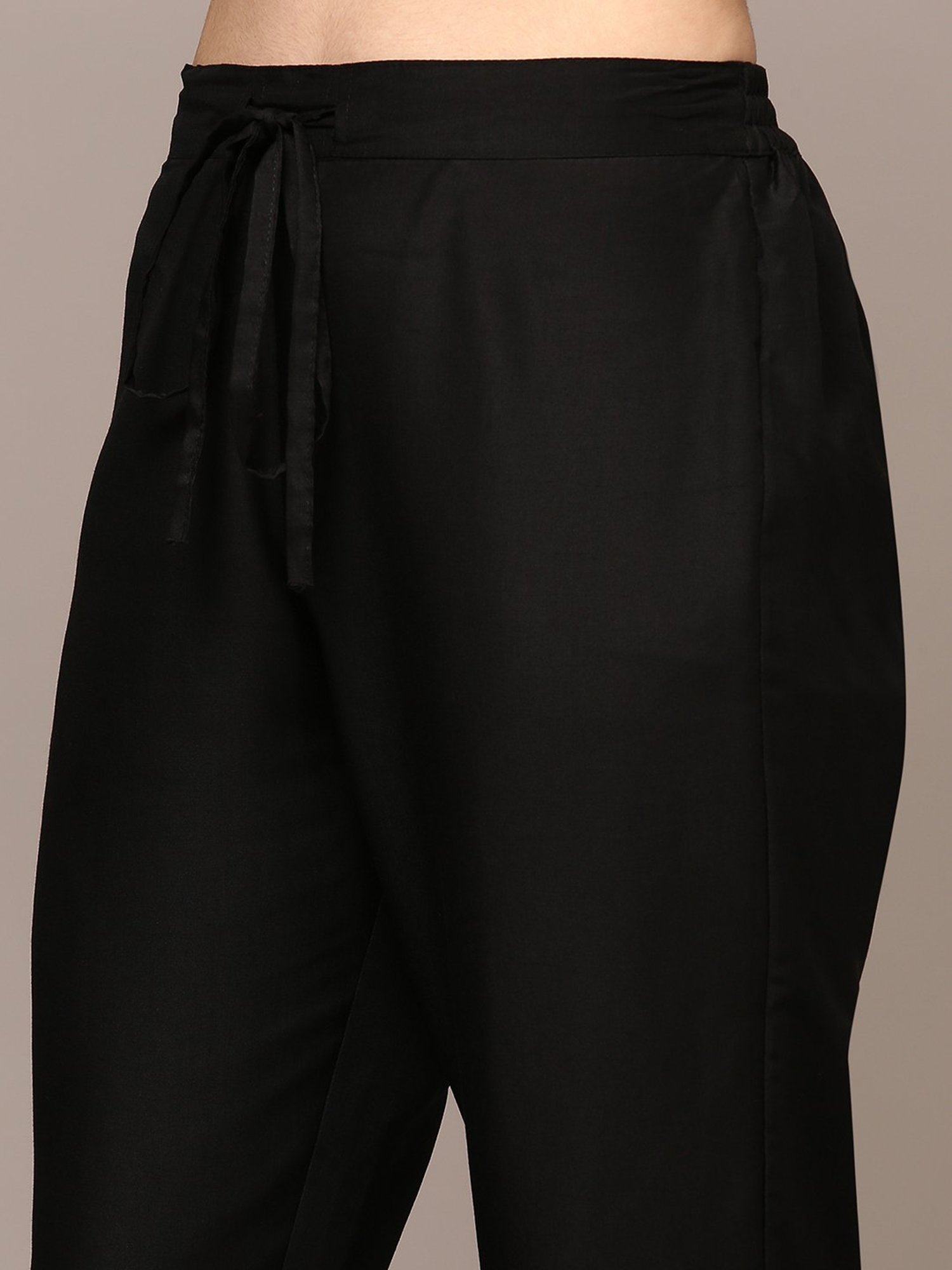 Vaamsi Black Woven Pattern Kurta Pant Set With Dupatta