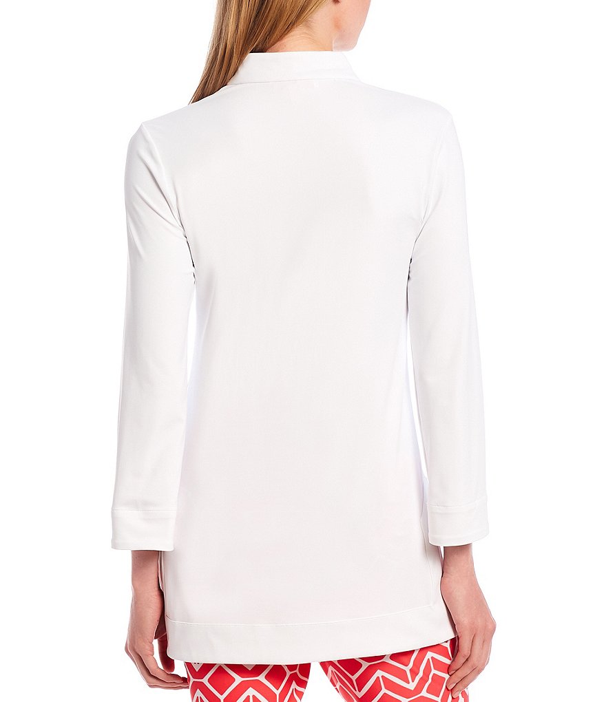 Jude Connally Chris Long Sleeve Collared V-Neck Knit Tunic