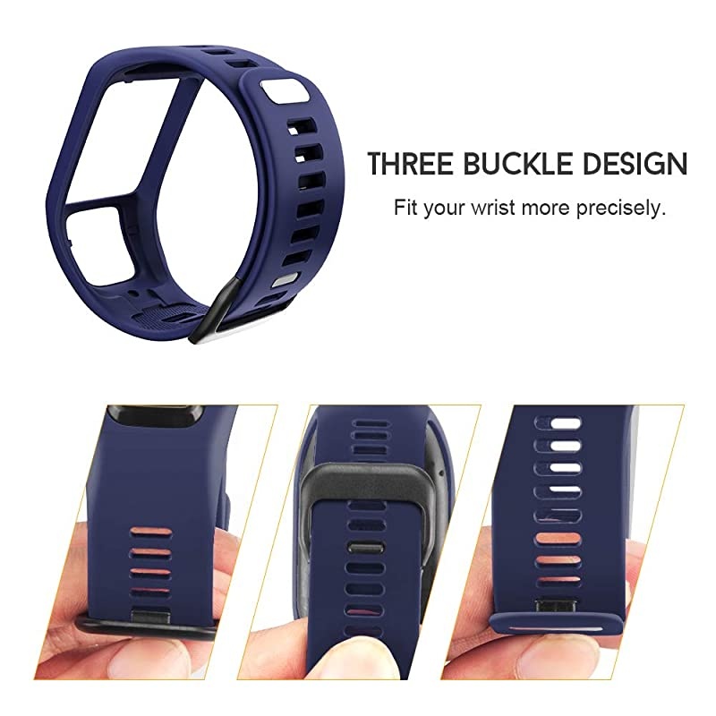 Silicone Watch Band Replacement for SparkSpark 3Golfer 2AdventurerRunner 23 Smartwatch for Man WomenDark Blue