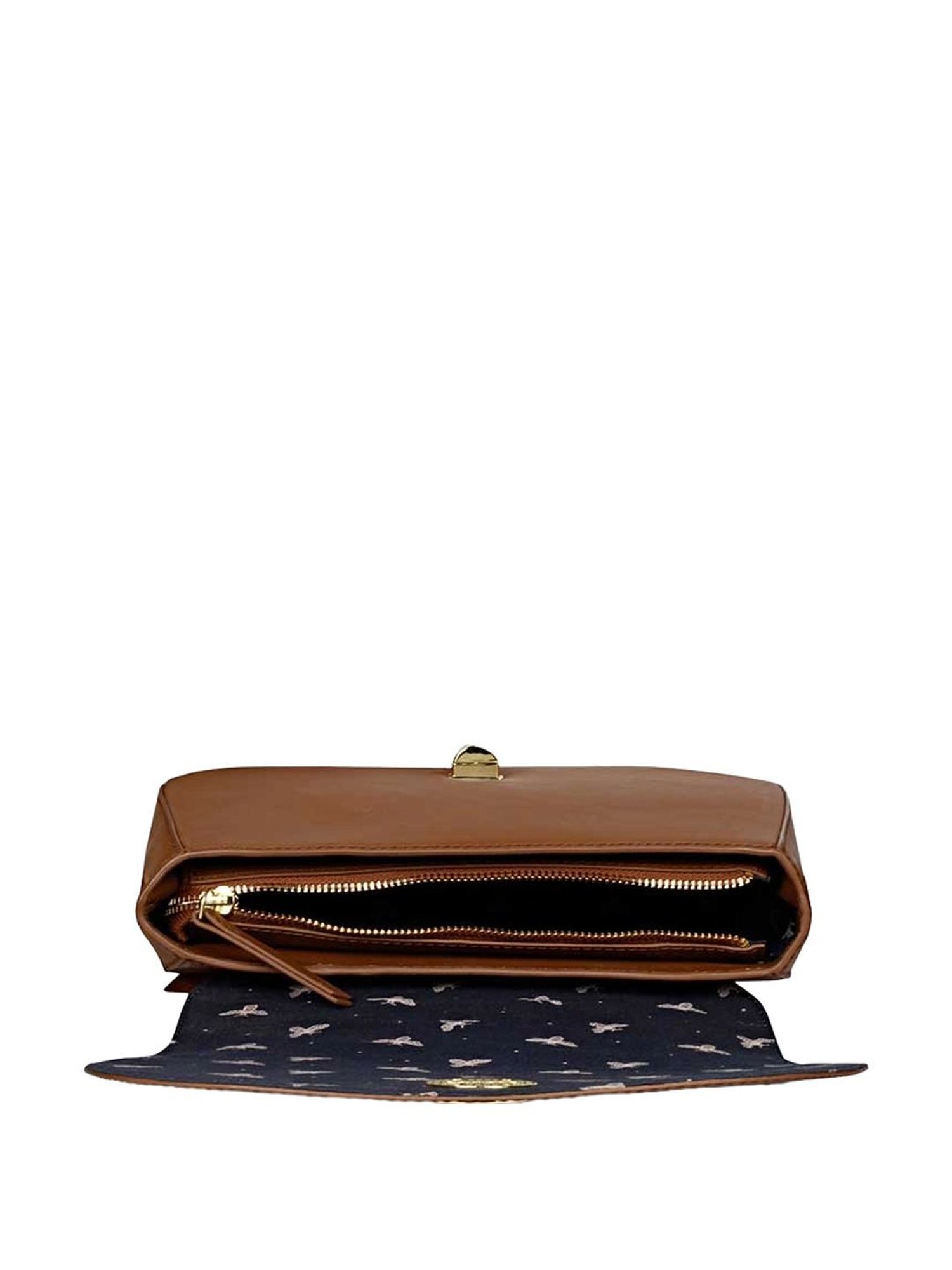 Saint G Tan Solid Medium Sling Handbag