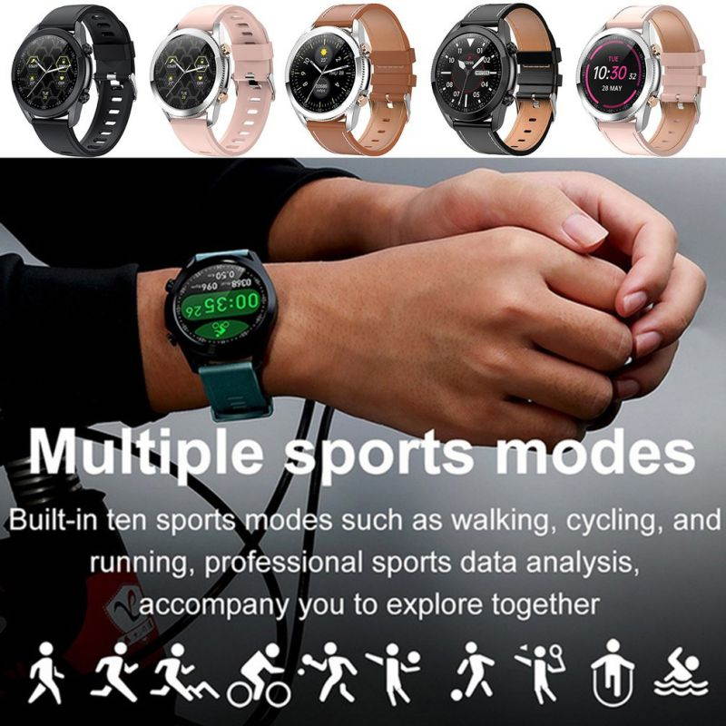 I12 1.3 Inch Color Full Touch Screen Smart Watch Men Women Waterproof Heart Rate With Phone Call Music Sports Tracker,1.3 inch,black