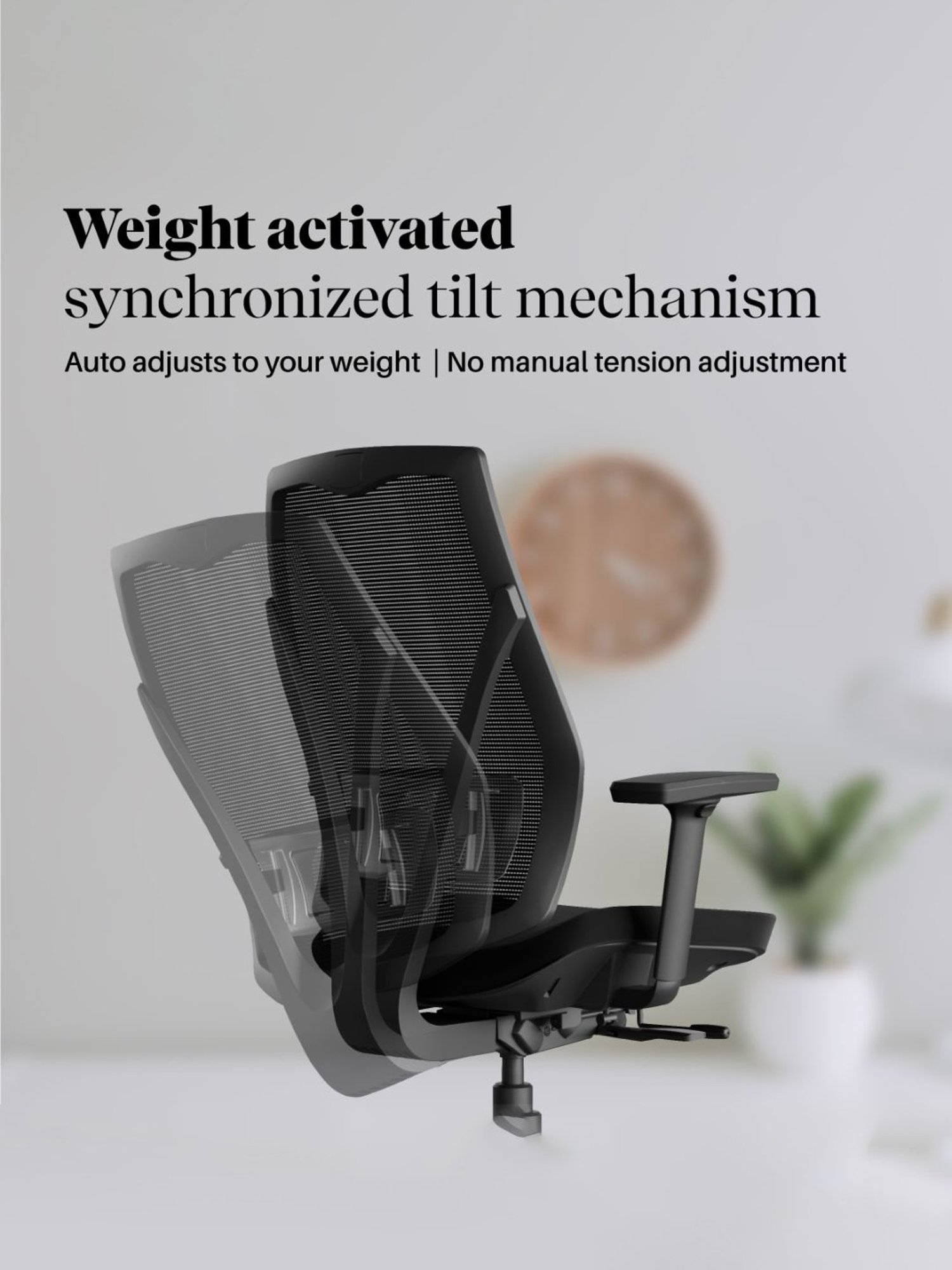 HNI India Verta Black PU Foam Lumbar Support Desk Chair