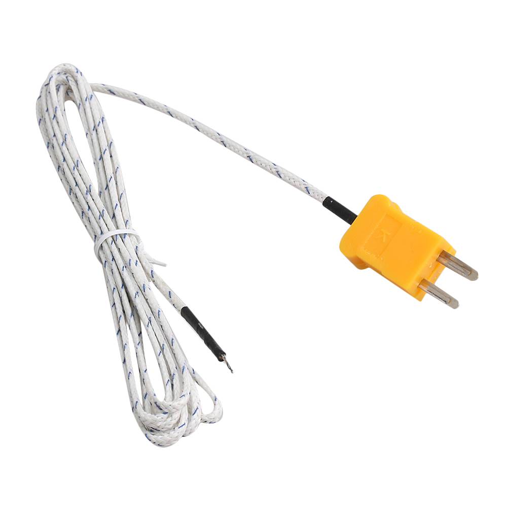 BQLZR 2m Thermocouple 0.66mm Probe Sensors K Type Mini-Connector Fiberglass Cable