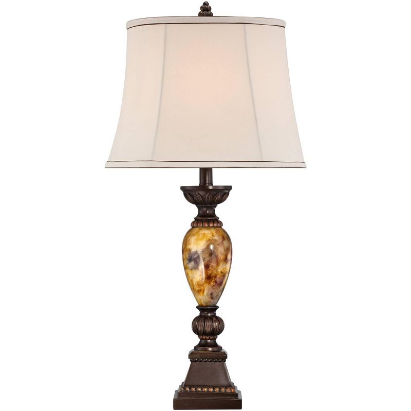 Kathy Ireland Mulholland Marbleized Lamp with Table Top Dimmer