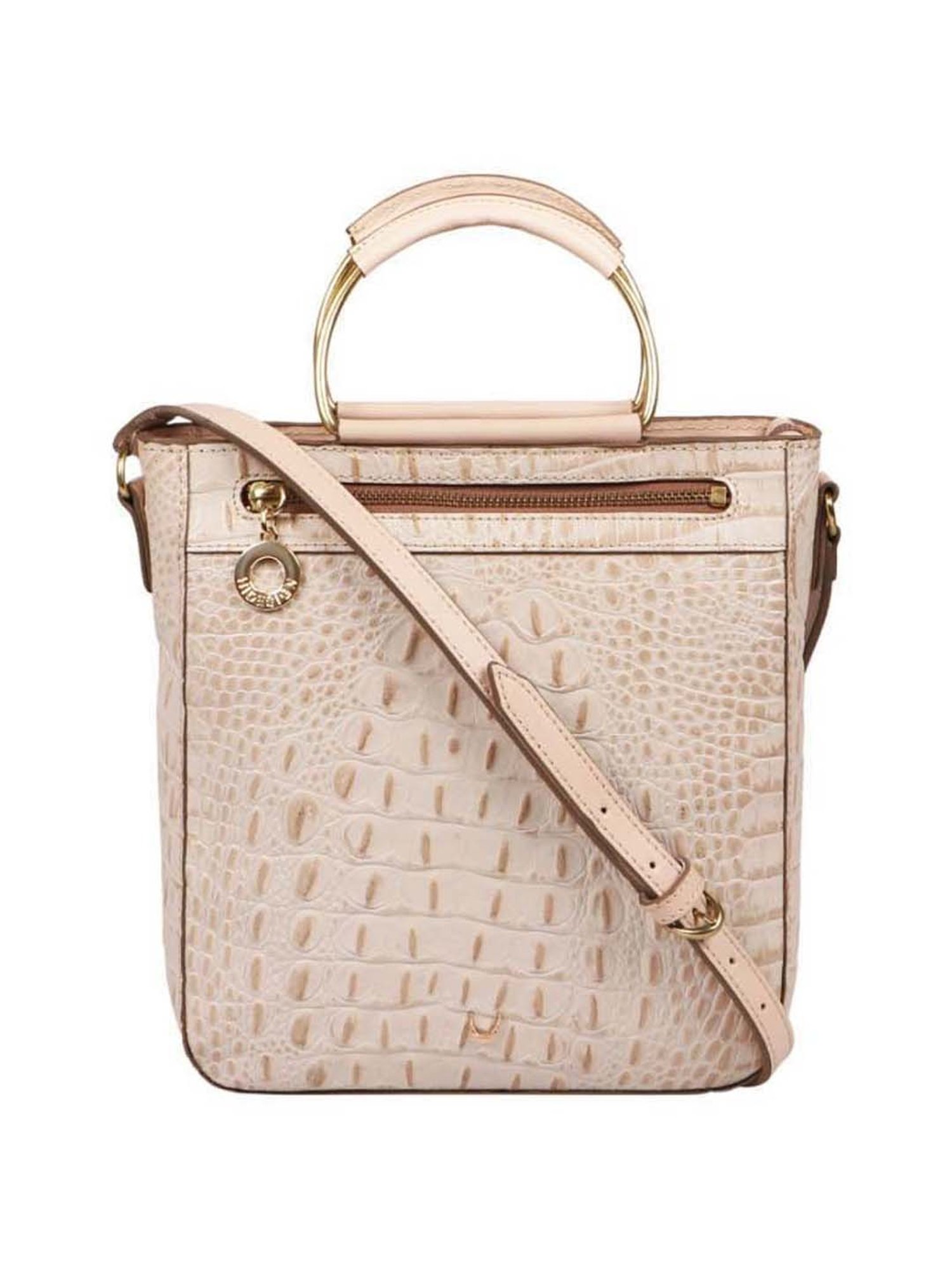Hidesign White Textured Medium Handbag