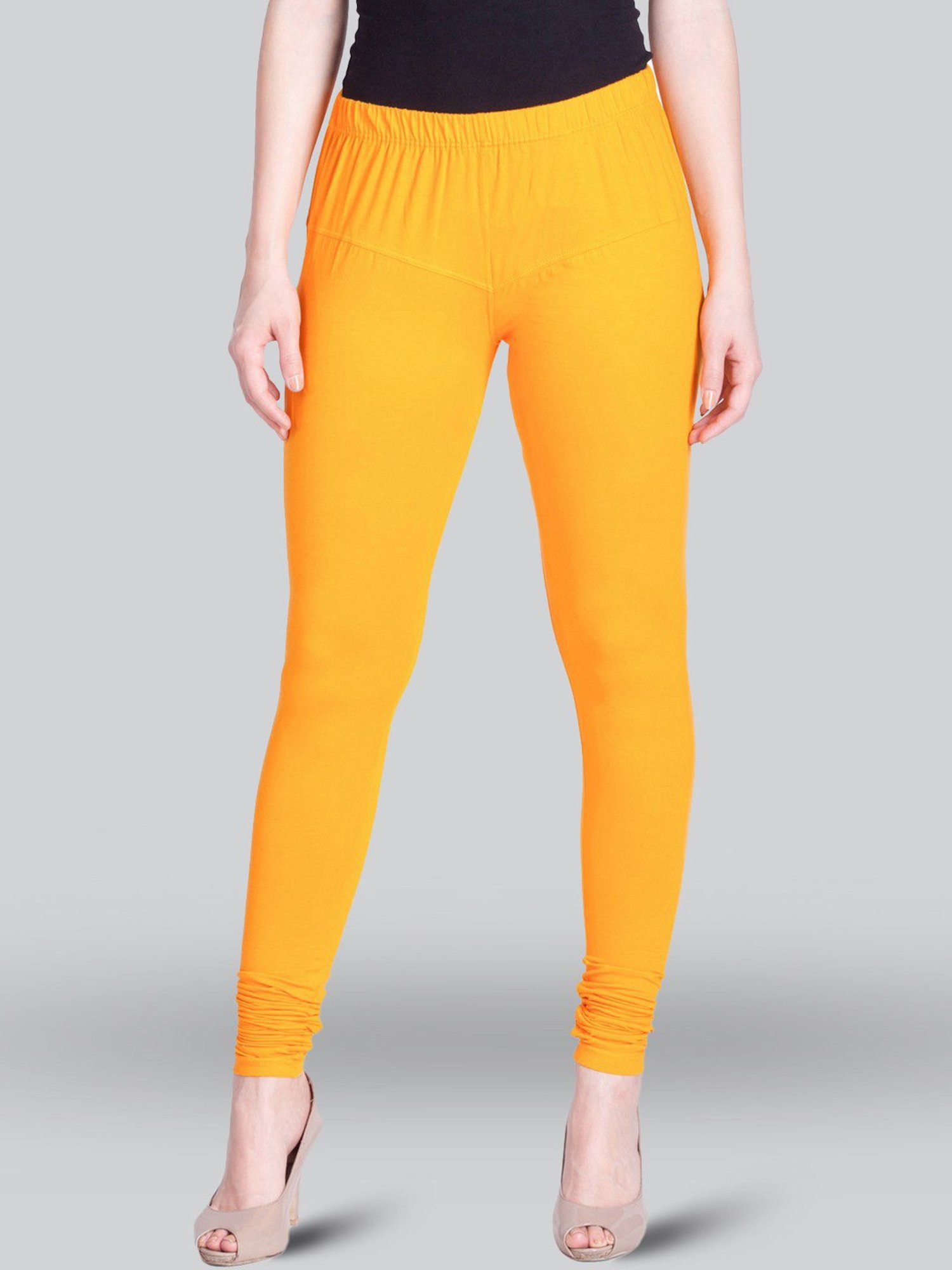 Lyra Mustard Cotton Full Length Leggings