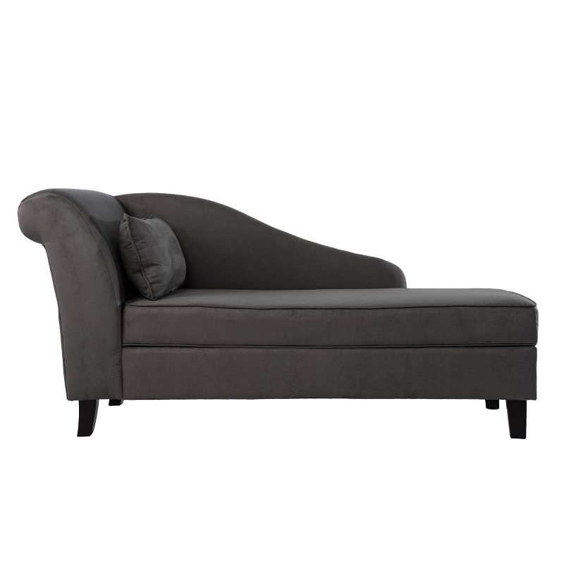 Fortas Mid-Century Modern Fabric Chaise Lounge Gray/Dark Walnut - Christopher Knight Home