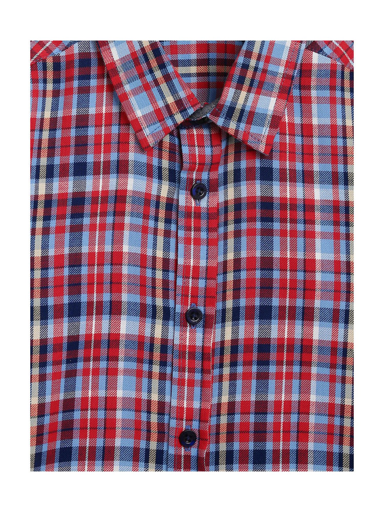 Campana Kids Red & Blue Checks Full Sleeves Shirt