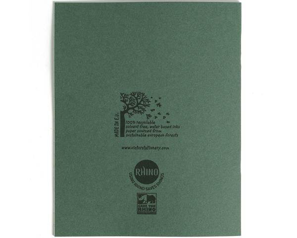 Rhino Exercise Book, 8 x 6.5 Inches, 48 page,  10mm squares, Green Cover (Pack of 10)