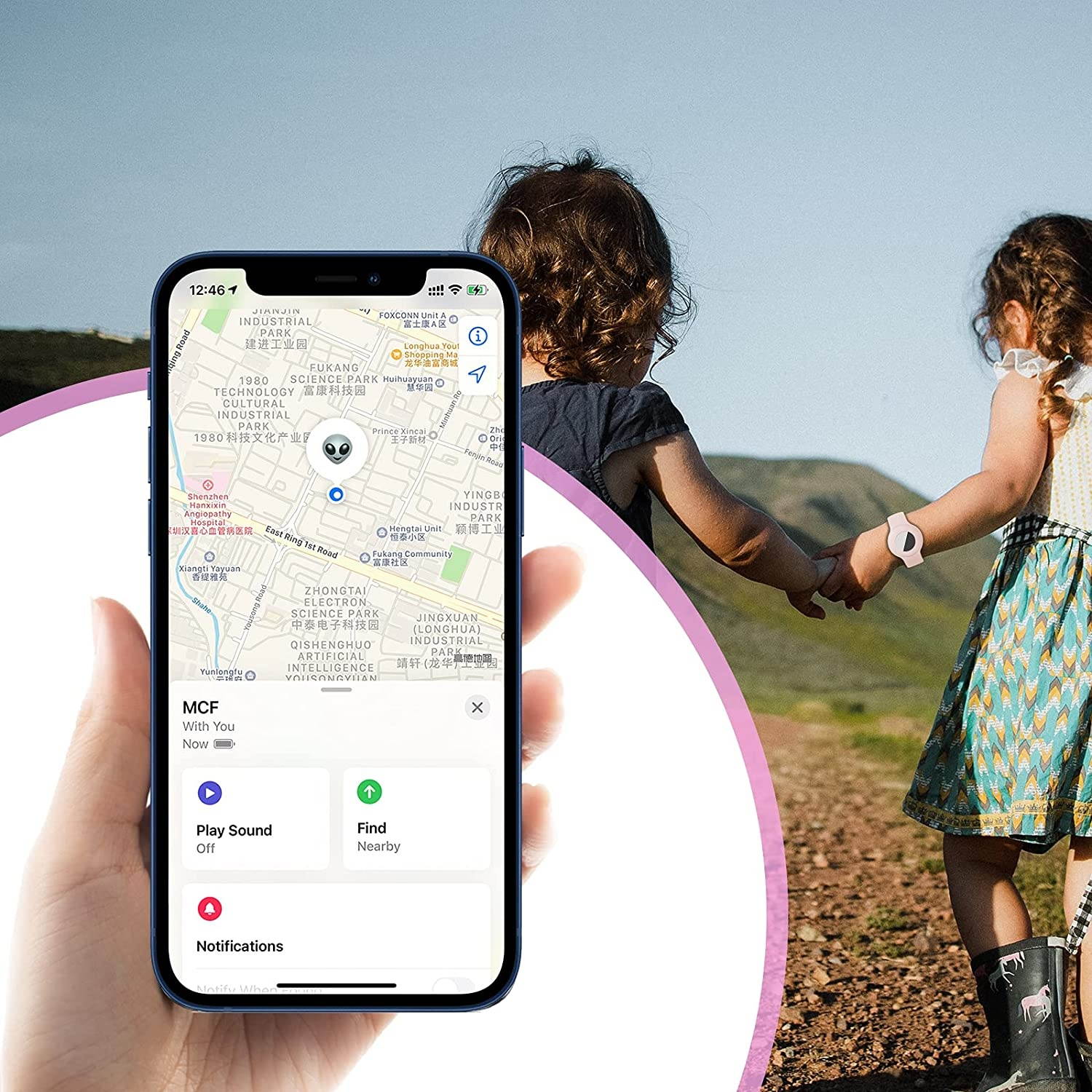 (2 Pack) Kids/Adults Anti-Lost Bracelet for AirTag, iZi Way Soft Silicone Wristband Watch Band Waterproof Protective Case Cover Holder for Apple Air Tag Tracker - Orange/Yellow