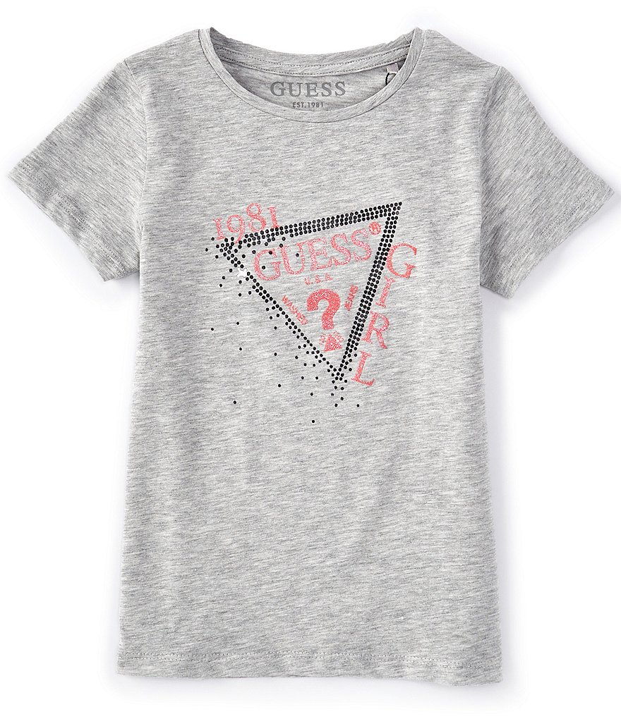Guess Little Girls 2T-6X Short-Sleeve Glitter Logo Tee