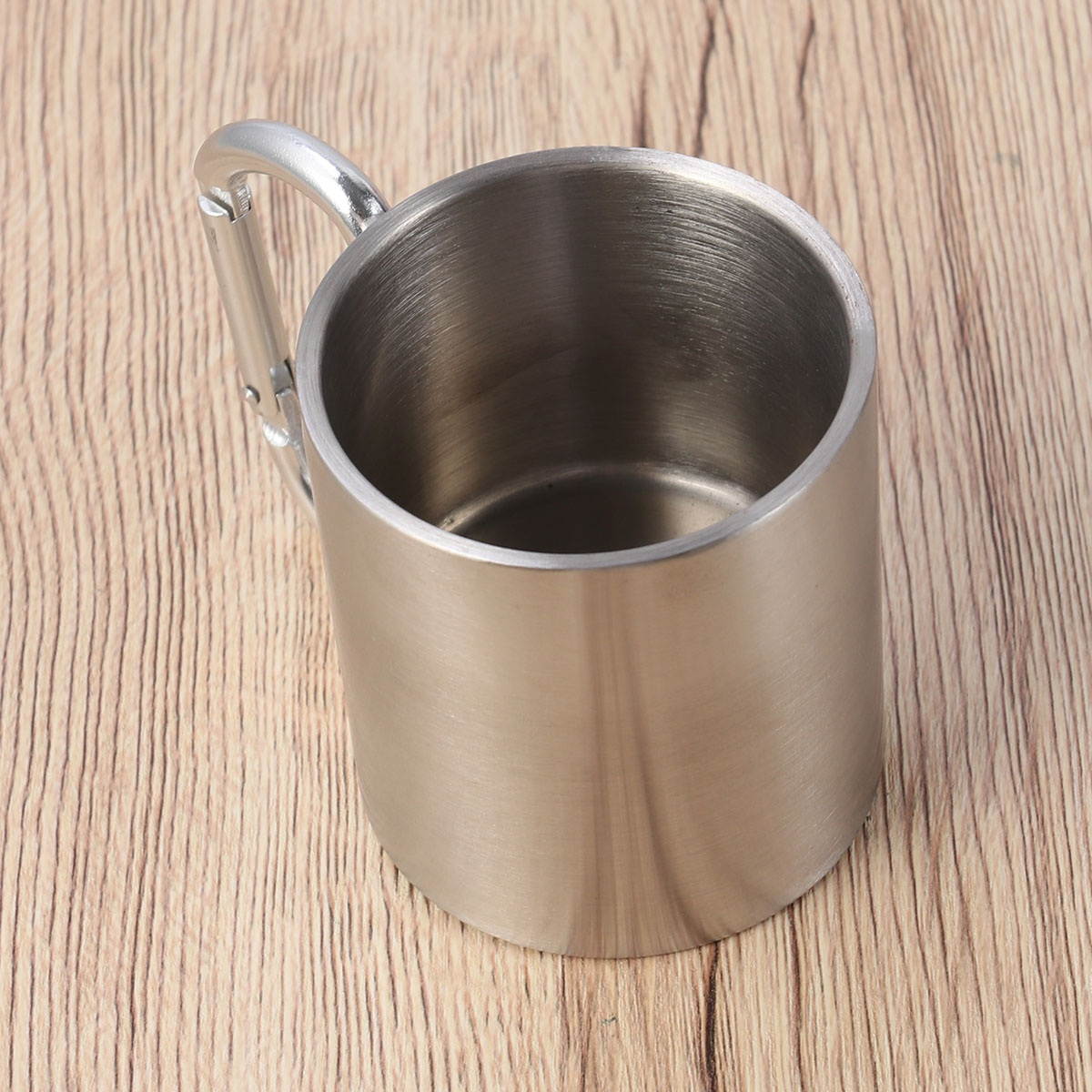 Lock Catch Mountaineering Cup Simple Practical Water Cup for Outdoor Sports Travel (Stainless Color)