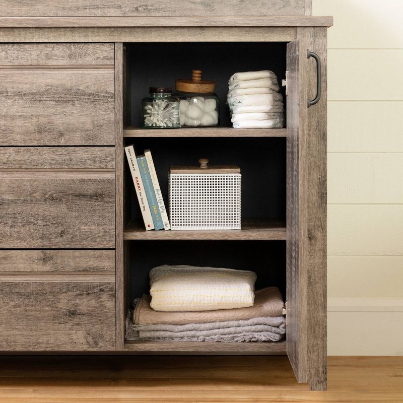 Hankel Changing Table - Pure White and Weathered Oak - South Shore