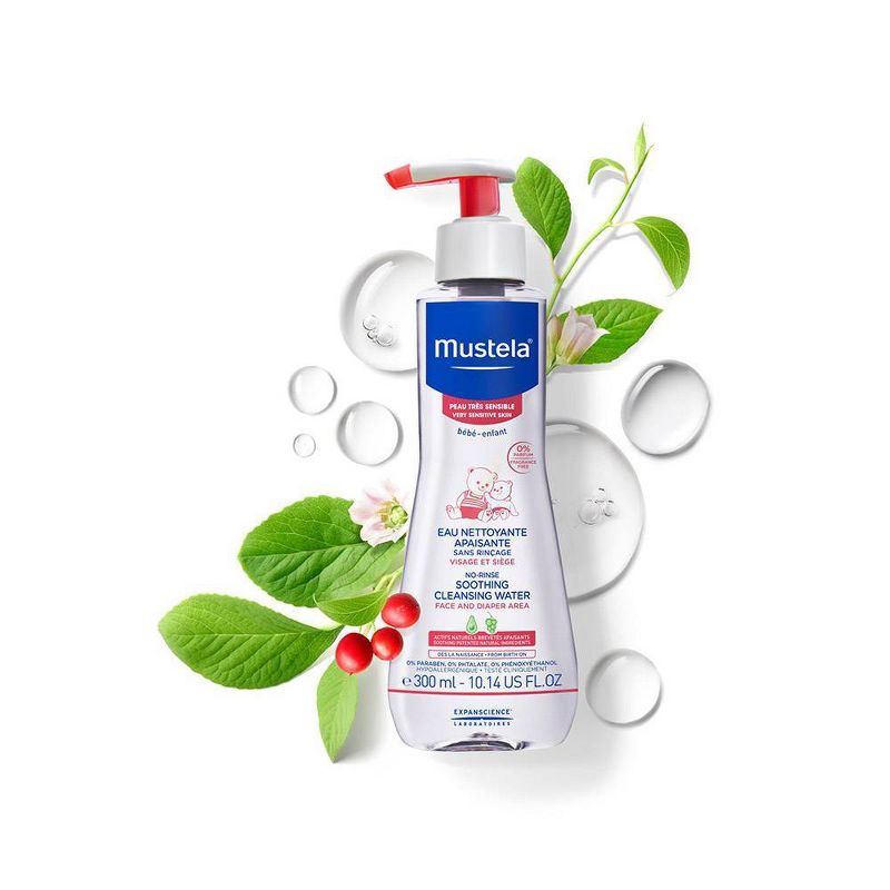 Mustela Sensitive No Rinse Soothing Cleansing Baby Micellar Water Fragrance Free - 10.14 fl oz