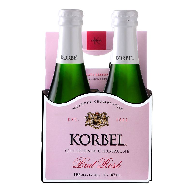 Korbel Brut Rosé Champagne - 4pk/187ml Bottles