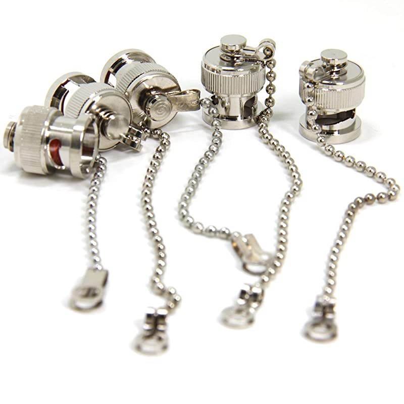 5Pack BNC Female Protective Water Dust Cap Cover with Chain for RF Coaxial Adapter