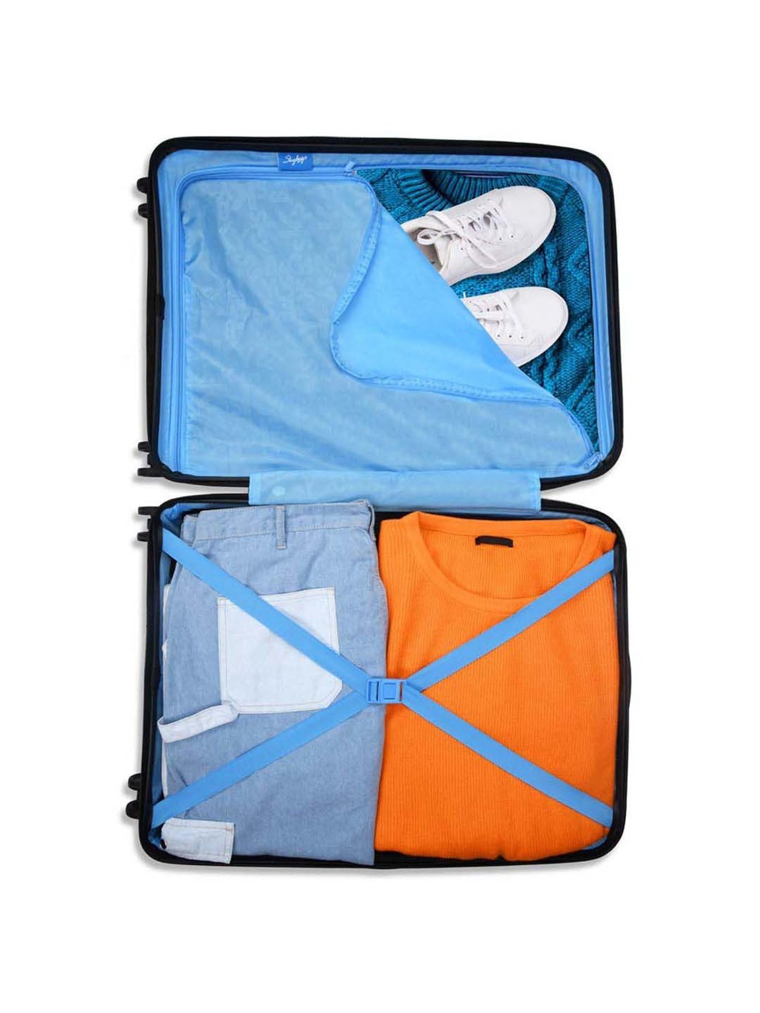 Skybags Paratrip Turquoise Textured Hard Medium Trolley Bag - 48 cm