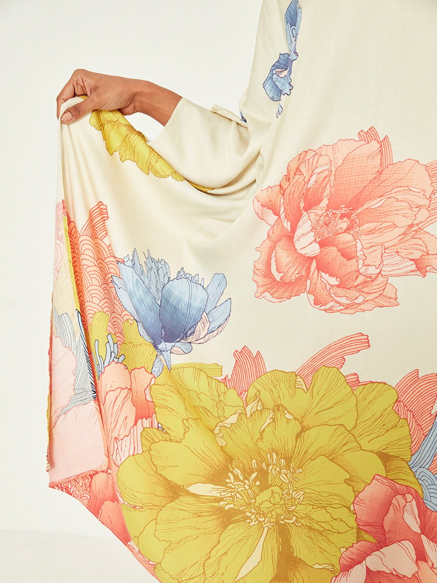 ANCESTRY Multicolor Floral Print Kaftan Dress