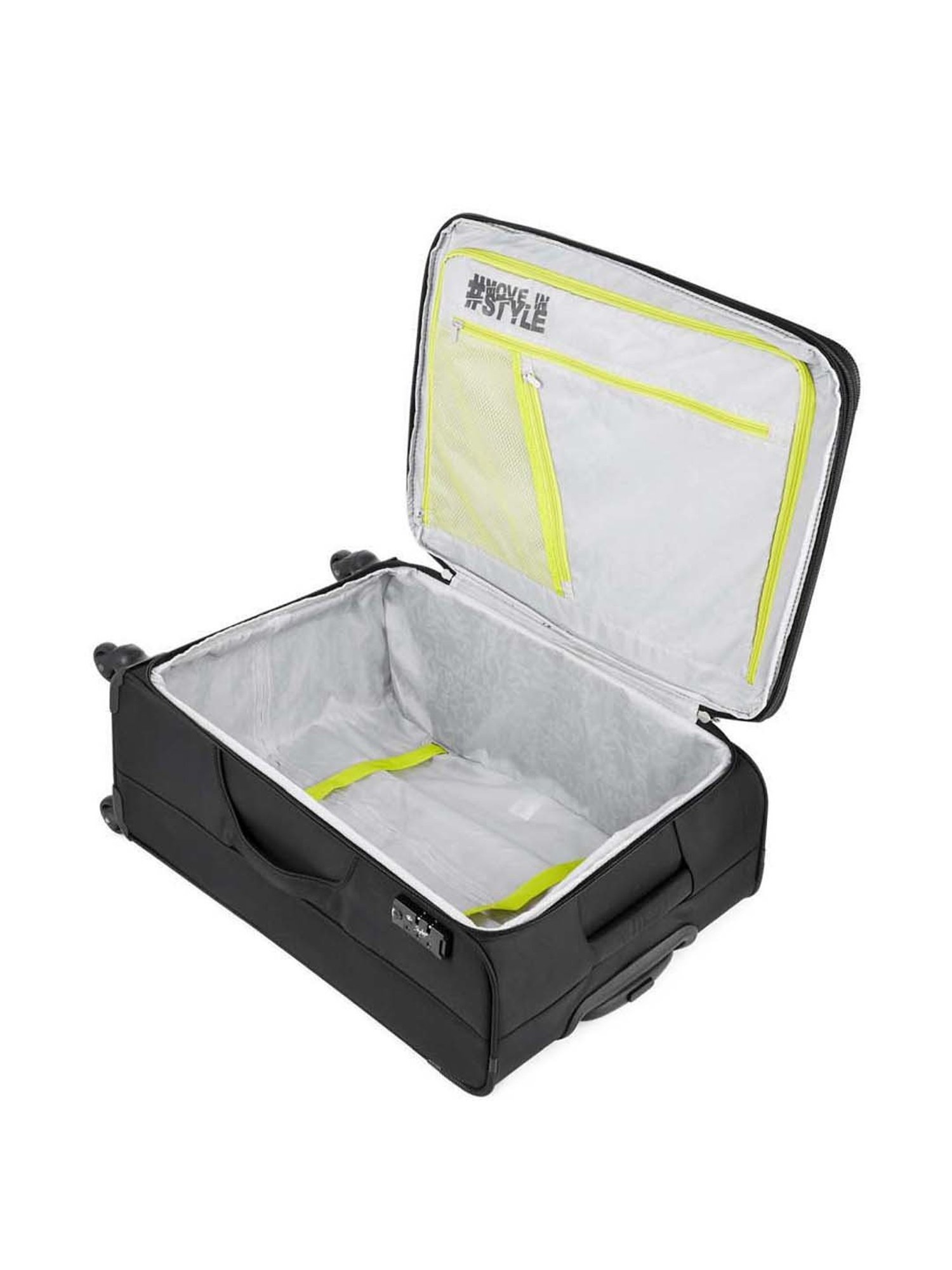 Skybags Quartz Black Solid Soft Medium Trolley Bag - 46 cm