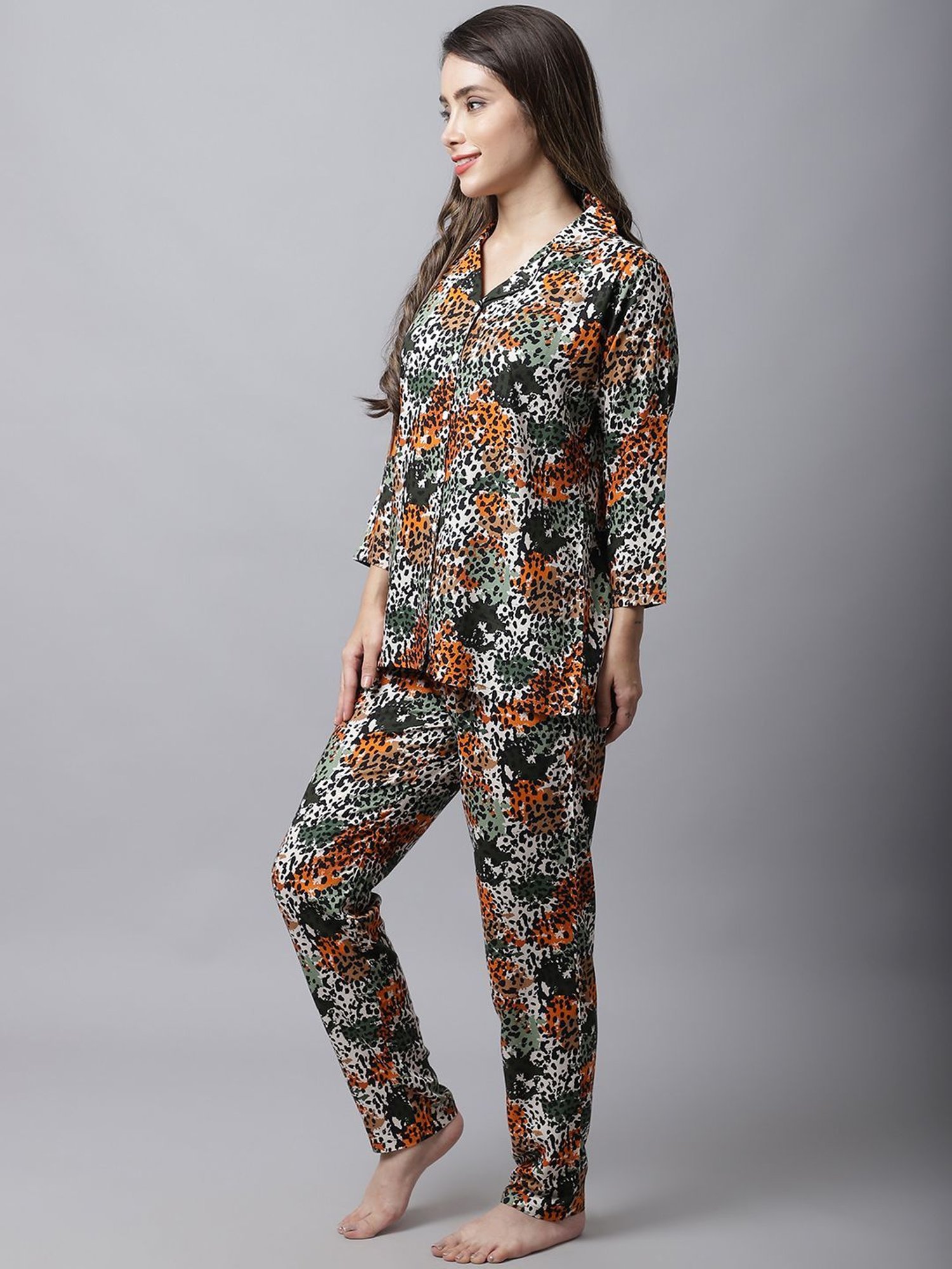 Boston Club Multicolored Printed Shirt Pyjama Set