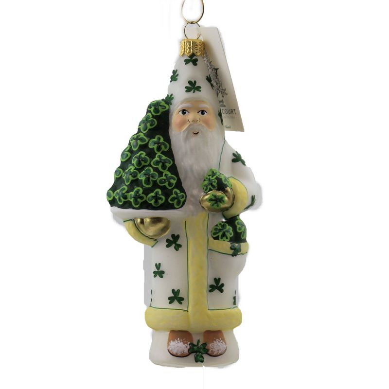 Vaillancourt 6.0" Santa With Shamrocks Ornament St Patricks Christmas  -  Tree Ornaments