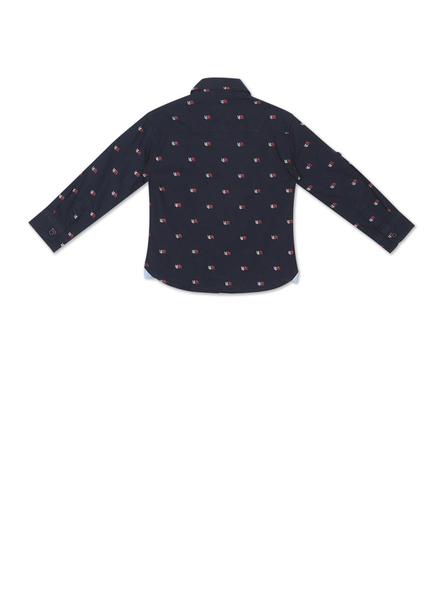 U.S. Polo Assn. Boys Navy Printed Full Sleeves Shirt