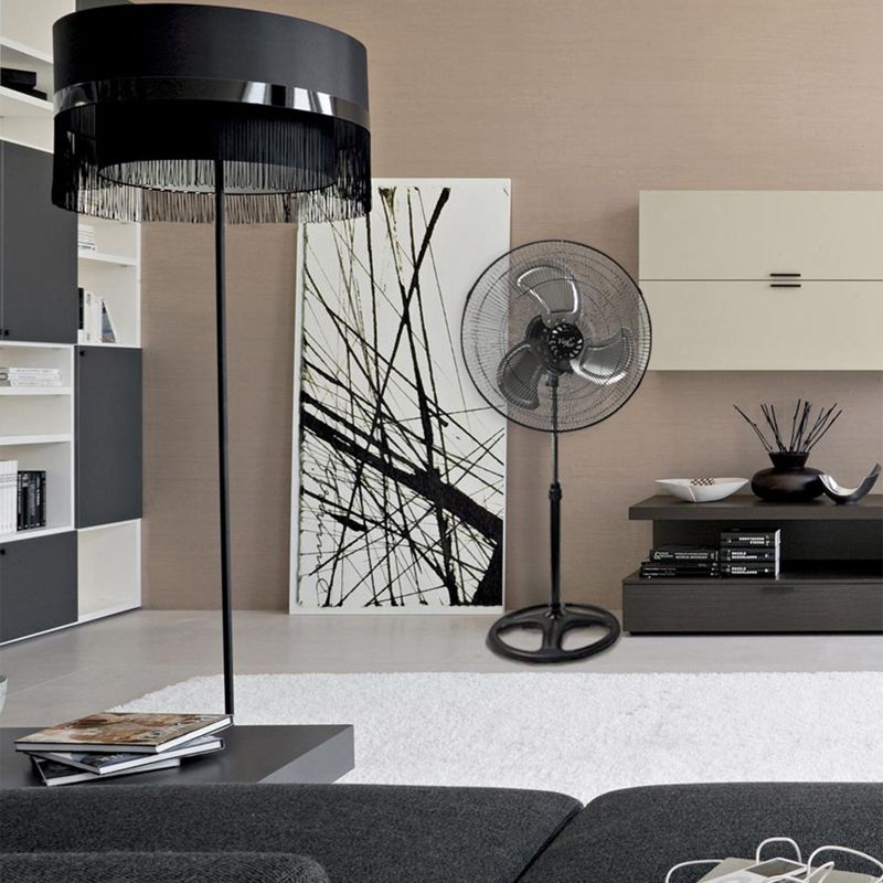 Vie Air 18 Inch Industrial Heavy Duty Pedestal Oscillating Metal Stand Fan