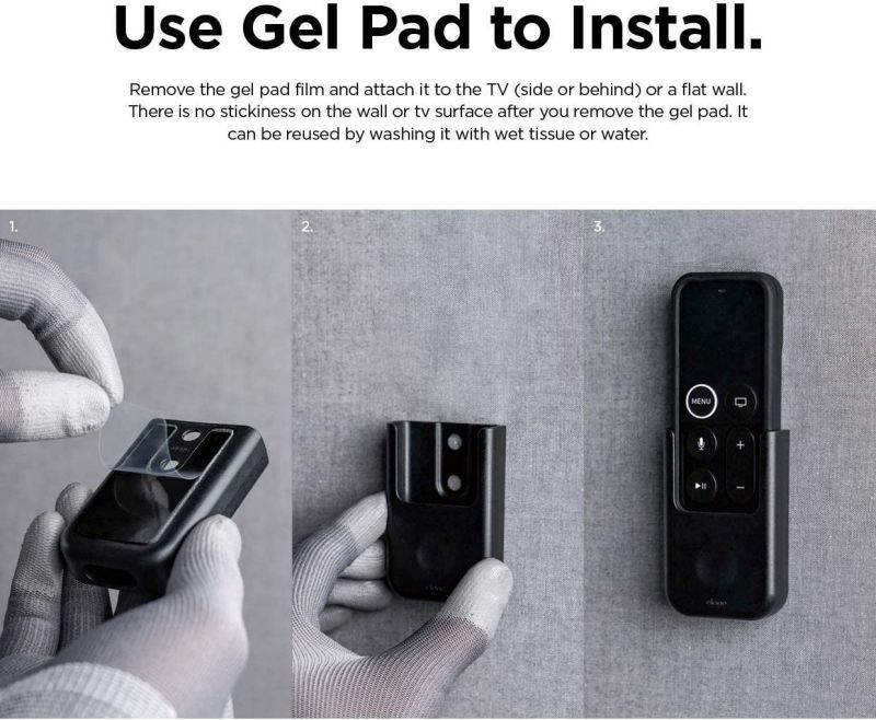elago Apple TV Remote Holder Mount Bundle with R1 Intelli Apple TV Remote Case - Compatible with Apple TV Siri Remote 4K / 4th / 5th Generation
