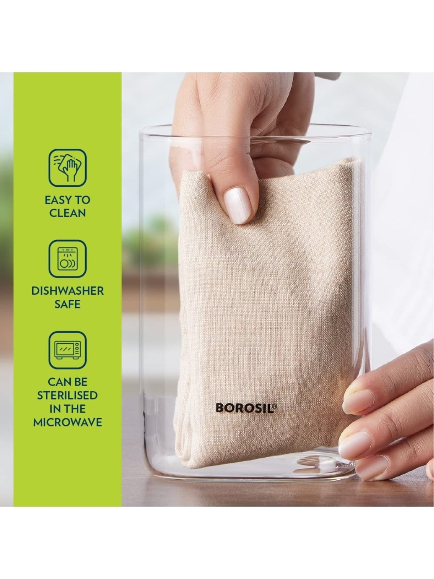 Borosil Transparent Glass Jar & Container (300ml)