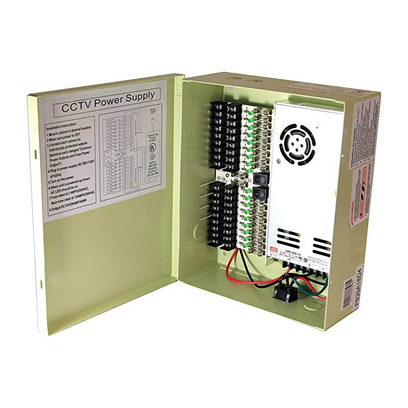 18 Output 29 Amp 12V DC CCTV Distributed Power Supply Box for Security Camera