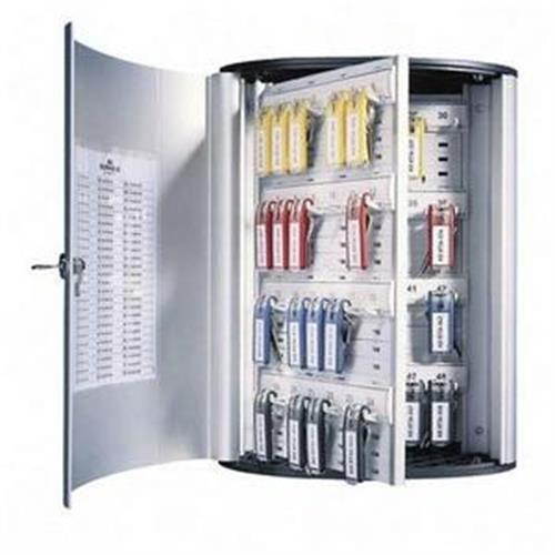 Durable Locking Key Cabinet 72-Key Brushed Aluminum 11 3/4 x 4 5/8 x 15 3/4